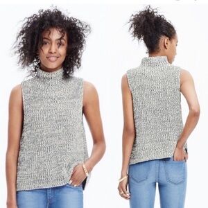 Madewell Chunky Knit Veranda Sleeveless Mock Neck Sweater- Size XXS